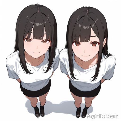 女の子2人（2girls）で生成したAIイラストの見本