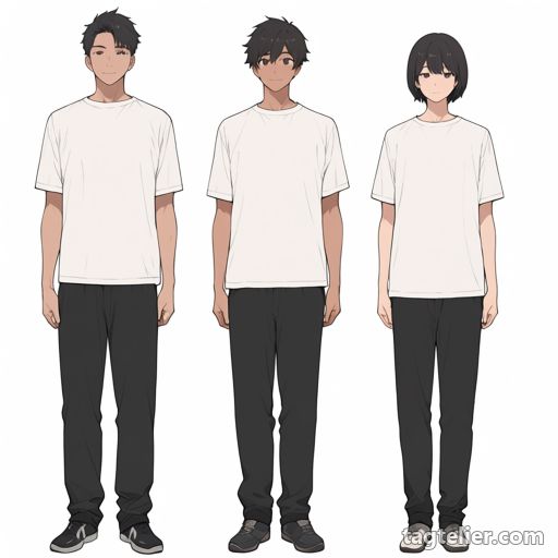 男の子3人（3boys）で生成したAIイラストの見本