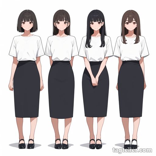 女の子4人（4girls）で生成したAIイラストの見本