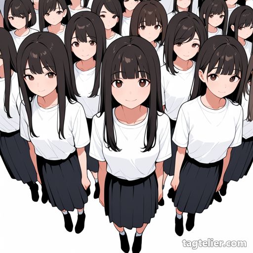 女の子6人以上（6+girls）で生成したAIイラストの見本