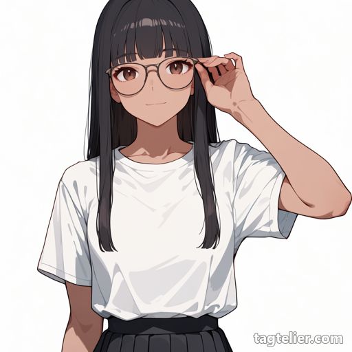 メガネを直す（adjusting_eyewear）で生成したAIイラストの見本