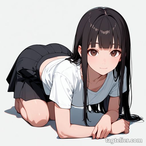 四つん這い（all fours）で生成したAIイラストの見本