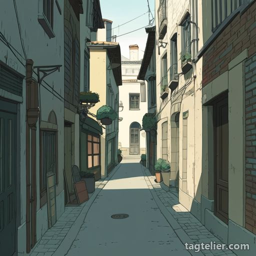 路地（alley）で生成したAIイラストの見本