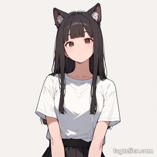 獣耳の内側の毛（animal_ear_fluff）で生成したAIイラストの見本
