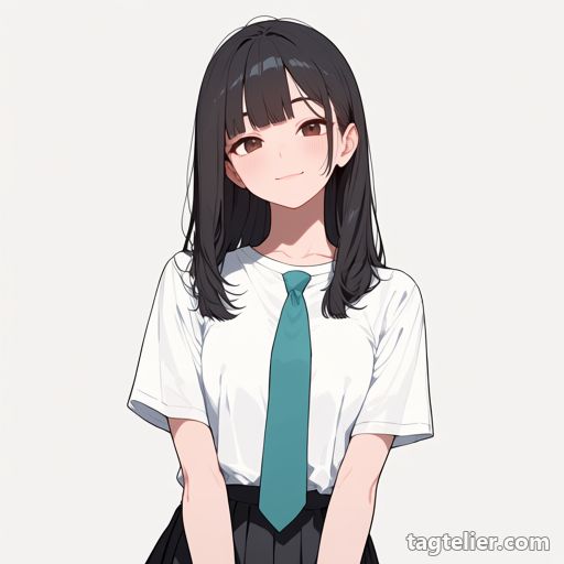 水色のネクタイ（aqua_necktie）で生成したAIイラストの見本
