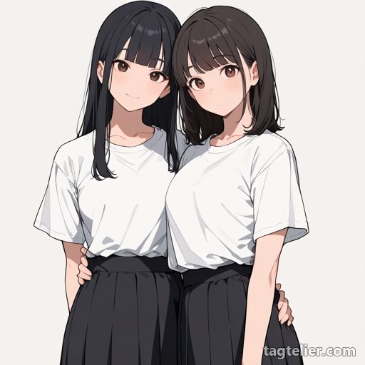 腰に腕を回す（arm around waist）で生成したAIイラストの見本