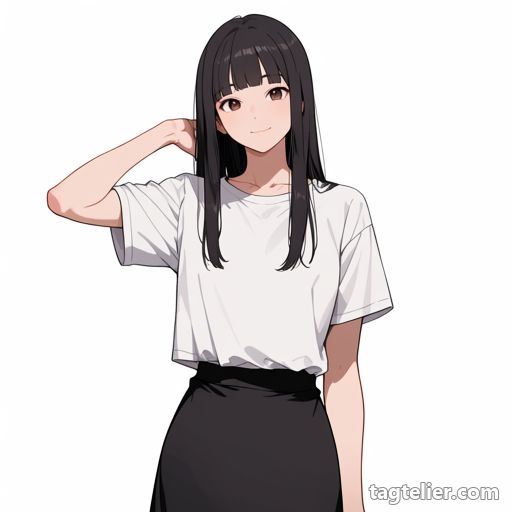 片腕を上げる（arm_up）で生成したAIイラストの見本