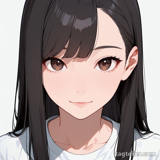 左右非対称の前髪（asymmetrical bangs）で生成したAIイラストの見本