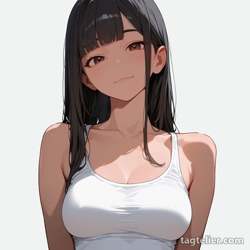 左右非対称の胸（asymmetrical breasts）で生成したAIイラストの見本