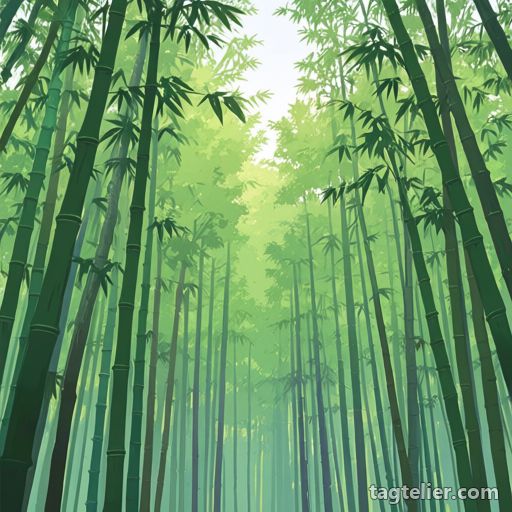 竹林（bamboo forest）で生成したAIイラストの見本