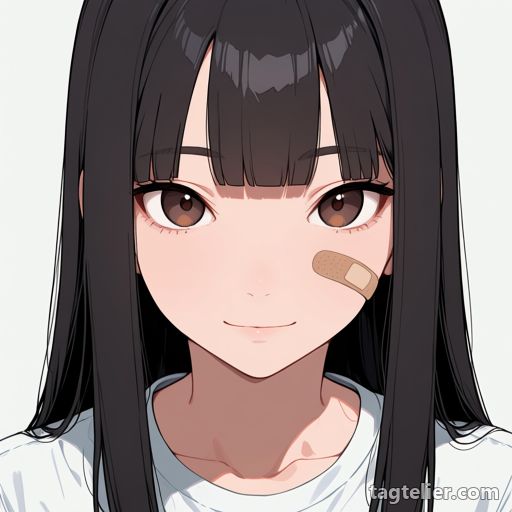 頬に絆創膏（bandaid_on_cheek）で生成したAIイラストの見本