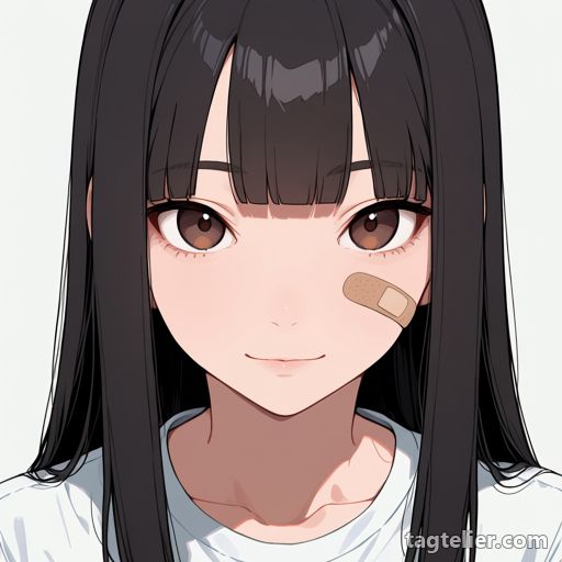 顔の絆創膏（bandaid_on_face）で生成したAIイラストの見本