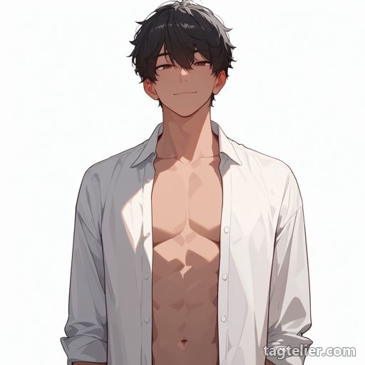 胸板の露出（bare_pectorals）で生成したAIイラストの見本
