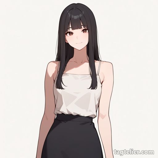 肩出し（bare_shoulders）で生成したAIイラストの見本