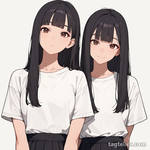 相手の後ろ（behind another）で生成したAIイラストの見本