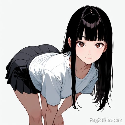 前かがみ（bent over）で生成したAIイラストの見本