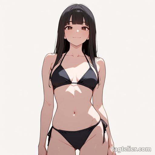 黒ビキニ（black_bikini）で生成したAIイラストの見本