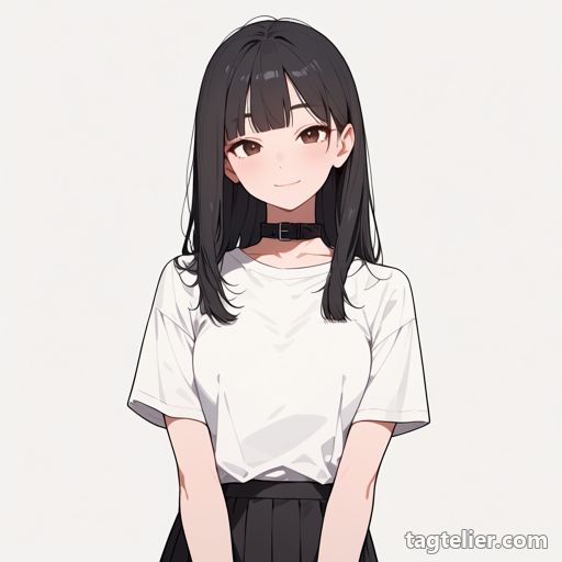 黒い首輪（black_collar）で生成したAIイラストの見本