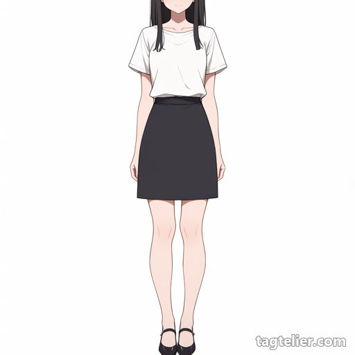 黒い靴（black_footwear）で生成したAIイラストの見本