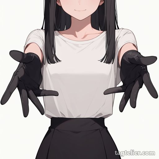 黒手袋（black_gloves）で生成したAIイラストの見本