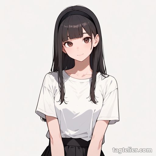 黒いヘアバンド（black_hairband）で生成したAIイラストの見本