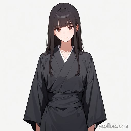 黒い着物（black_kimono）で生成したAIイラストの見本