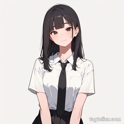 黒ネクタイ（black_necktie）で生成したAIイラストの見本