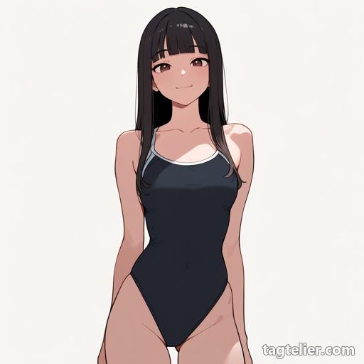 黒スク水（black_one-piece_swimsuit）で生成したAIイラストの見本