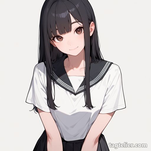 黒いセーラー襟（black_sailor_collar）で生成したAIイラストの見本