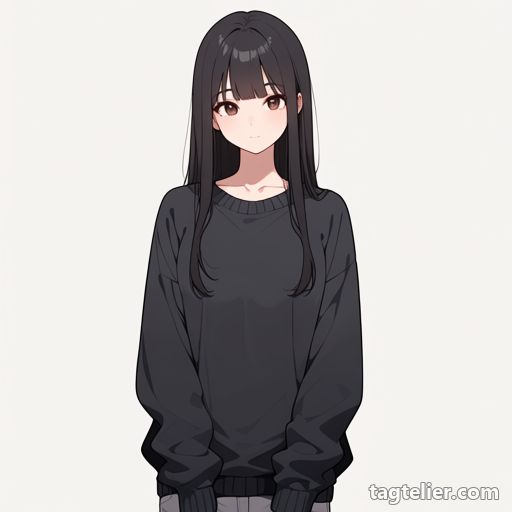 黒いセーター（black_sweater）で生成したAIイラストの見本