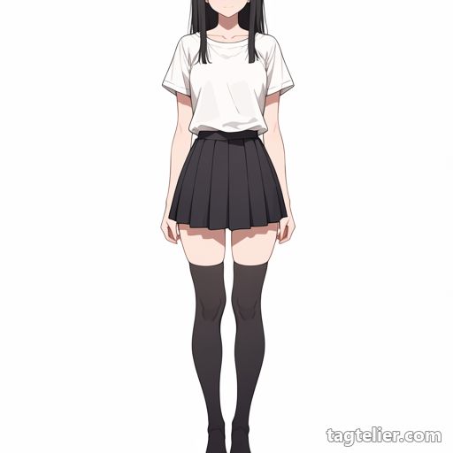 黒いニーソックス（black_thighhighs）で生成したAIイラストの見本