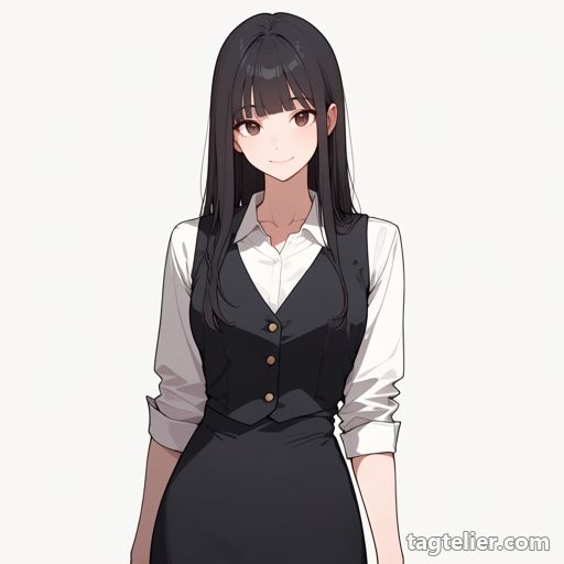 黒いベスト（black_vest）で生成したAIイラストの見本