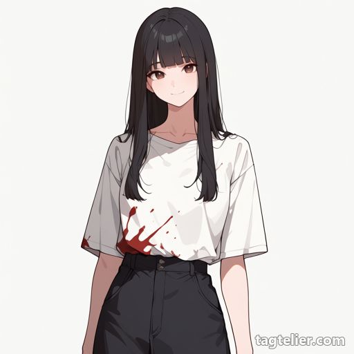 服に血（blood_on_clothes）で生成したAIイラストの見本