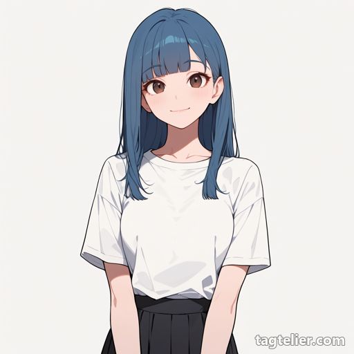 青髪（blue hair）で生成したAIイラストの見本