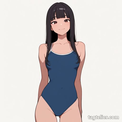 青スク水（blue_one-piece_swimsuit）で生成したAIイラストの見本