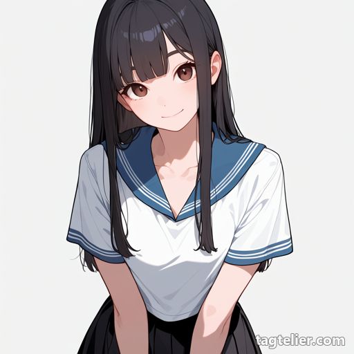 青いセーラー襟（blue_sailor_collar）で生成したAIイラストの見本