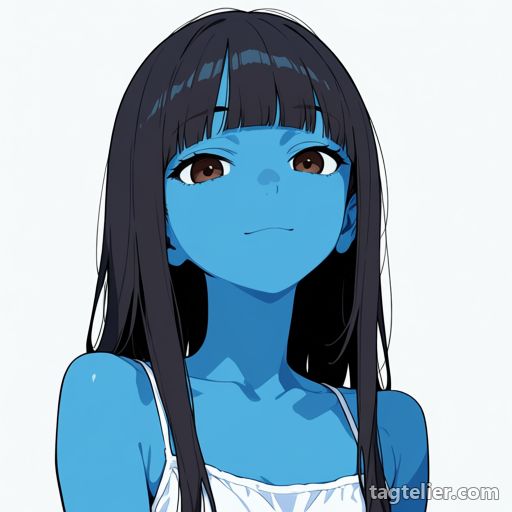 青い肌（blue_skin）で生成したAIイラストの見本