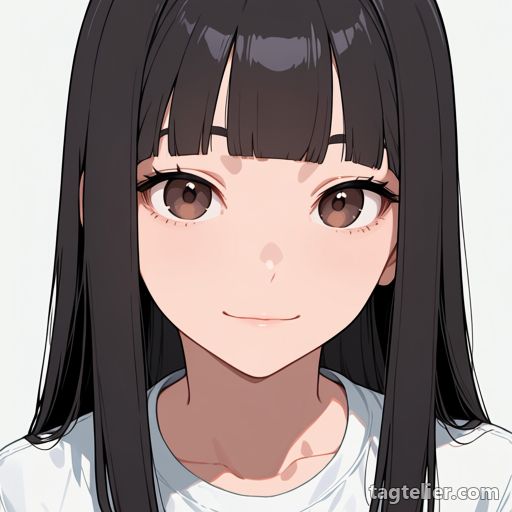 ぱっつん前髪（blunt bangs）で生成したAIイラストの見本