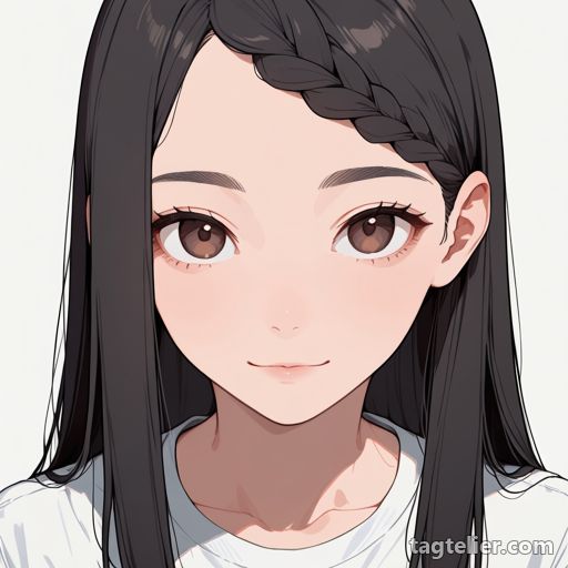 編み込み前髪（braided bangs）で生成したAIイラストの見本