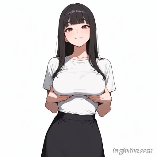 胸を持ち上げる（breast lift）で生成したAIイラストの見本
