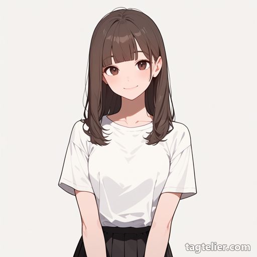 茶髪（brown hair）で生成したAIイラストの見本