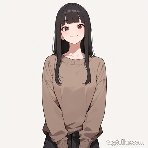 茶色のセーター（brown_sweater）で生成したAIイラストの見本