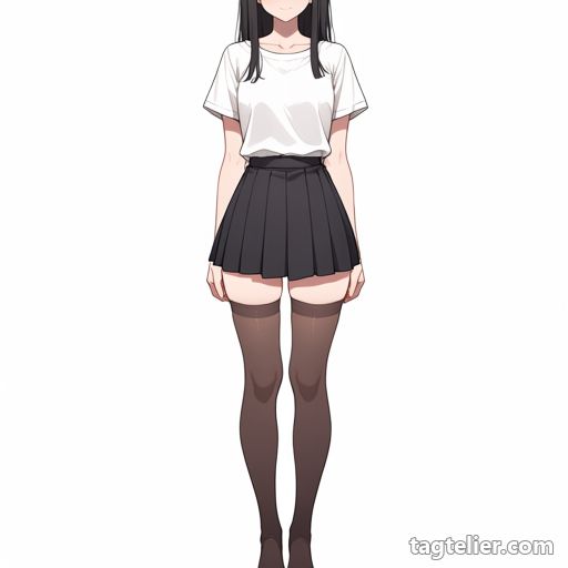 茶色のニーソックス（brown_thighhighs）で生成したAIイラストの見本