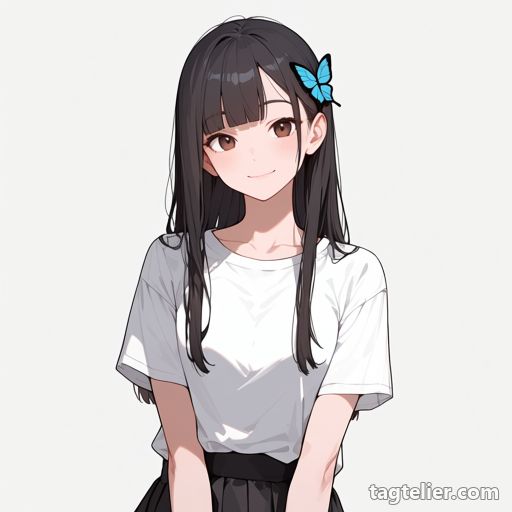 蝶の髪飾り（butterfly_hair_ornament）で生成したAIイラストの見本