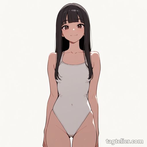 カジュアルなワンピース水着（casual_one-piece_swimsuit）で生成したAIイラストの見本