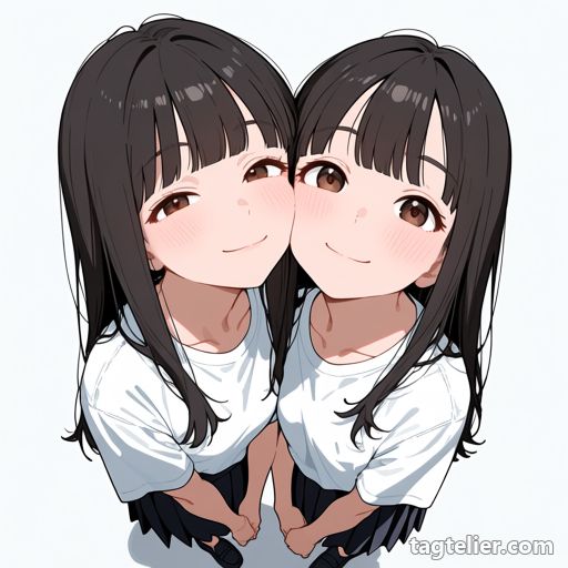 頬を寄せ合う（cheek-to-cheek）で生成したAIイラストの見本