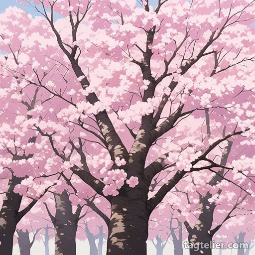 桜（cherry blossoms）で生成したAIイラストの見本