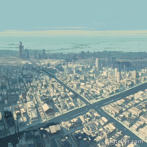 都市景観（cityscape）で生成したAIイラストの見本