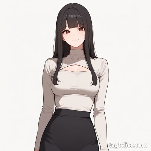 胸元の開き（cleavage_cutout）で生成したAIイラストの見本