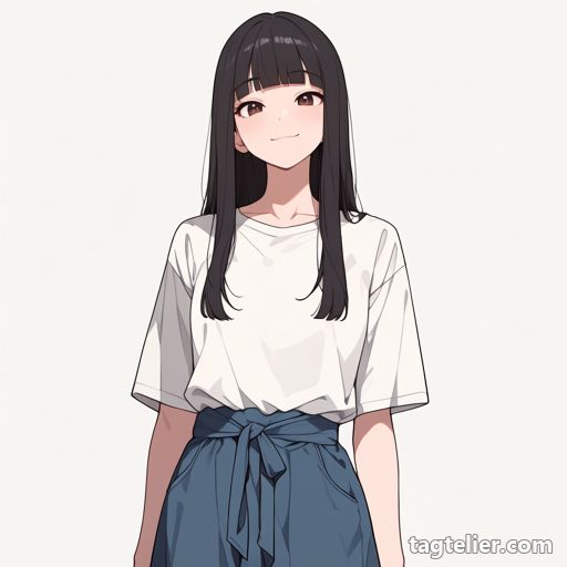 服を腰に巻く（clothes_around_waist）で生成したAIイラストの見本
